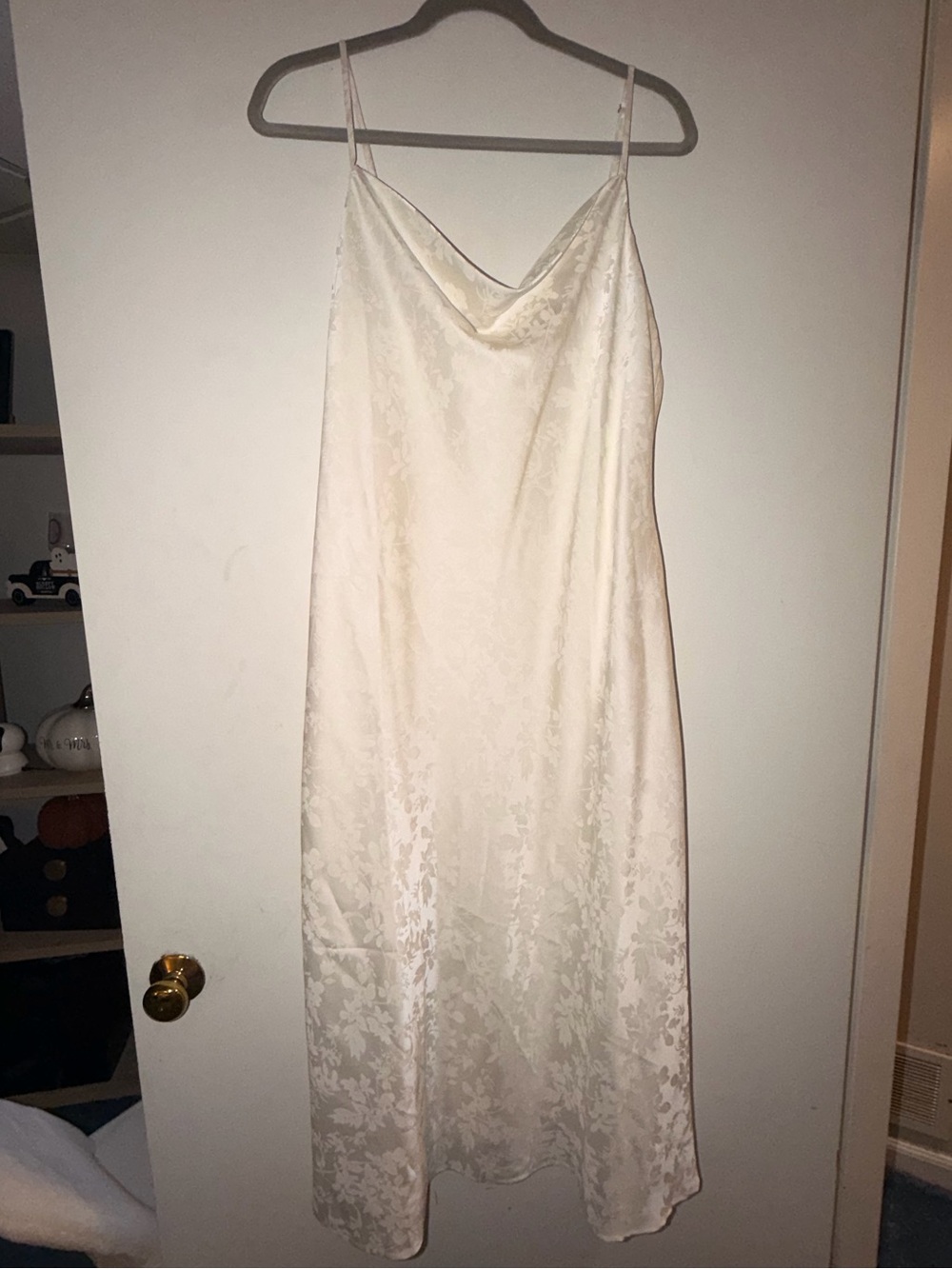 Elegant Ivory Slip Dress with Cowl Neck